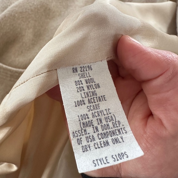 Herman Kay women’s 14 petite tan wool peacoat - Picture 7 of 7